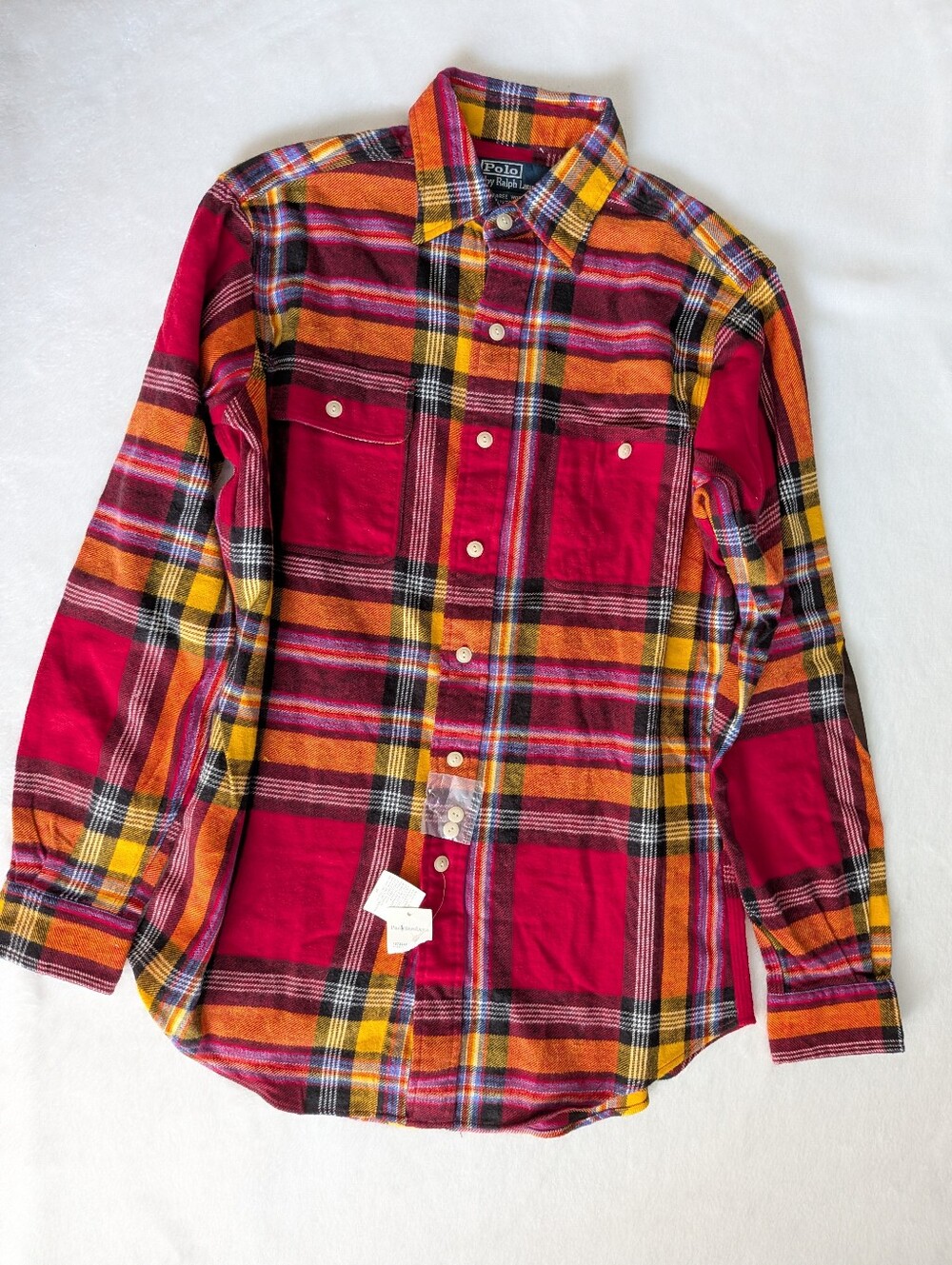 Polo By Ralph Lauren Checks Flannel Dungaree Workshirt Custom Fit 100% Cotton